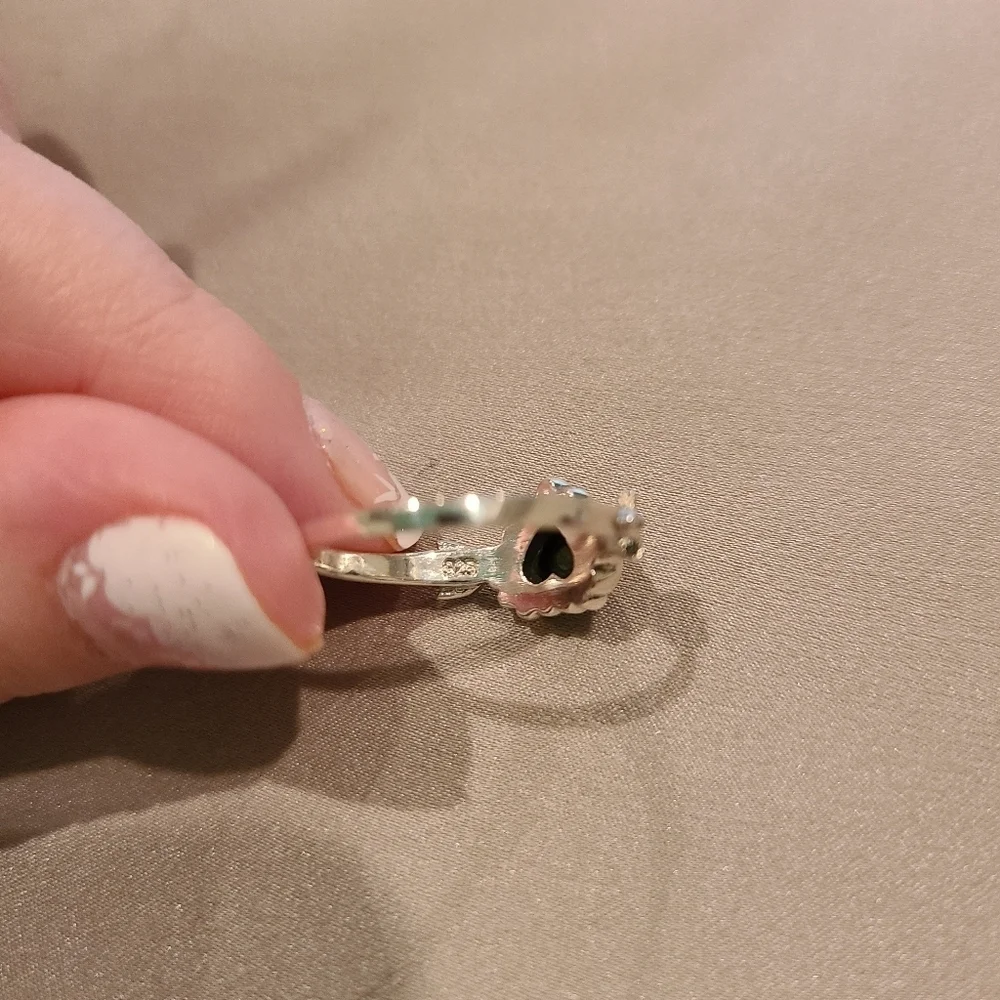 Sterling silver abalone shell heart ring